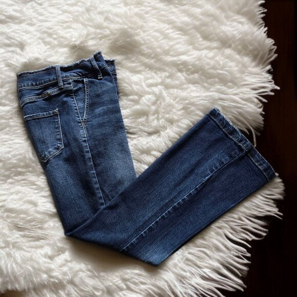 KANCAN MAKAYLA ( 5/26 ) Raw Waist Ultra High-Rise Flare Wide Leg Jeans - Picture 1 of 6